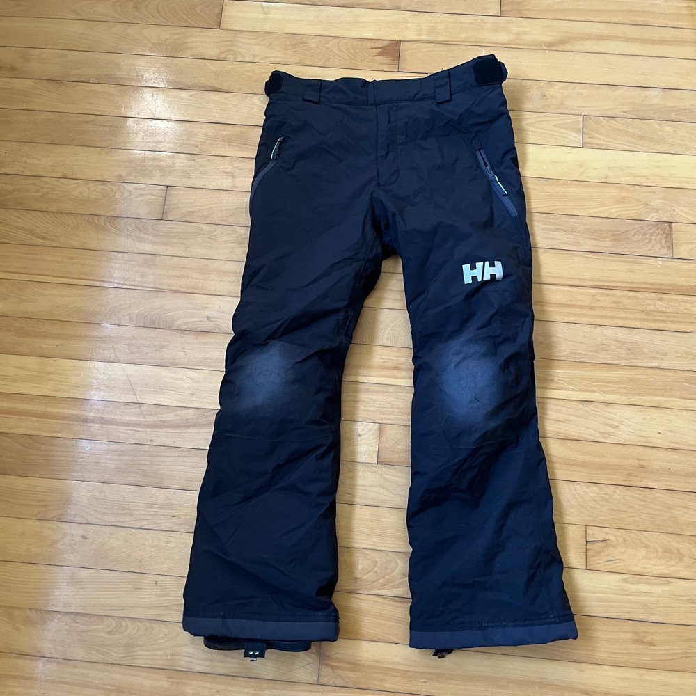 Helly Hansen Youth Black Insulated Ski Pants Size 164/14 Reinforced Knees